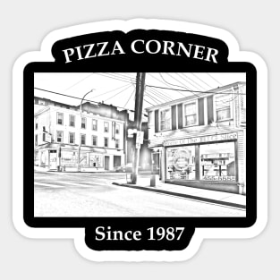 Pizza Corner Black Sticker